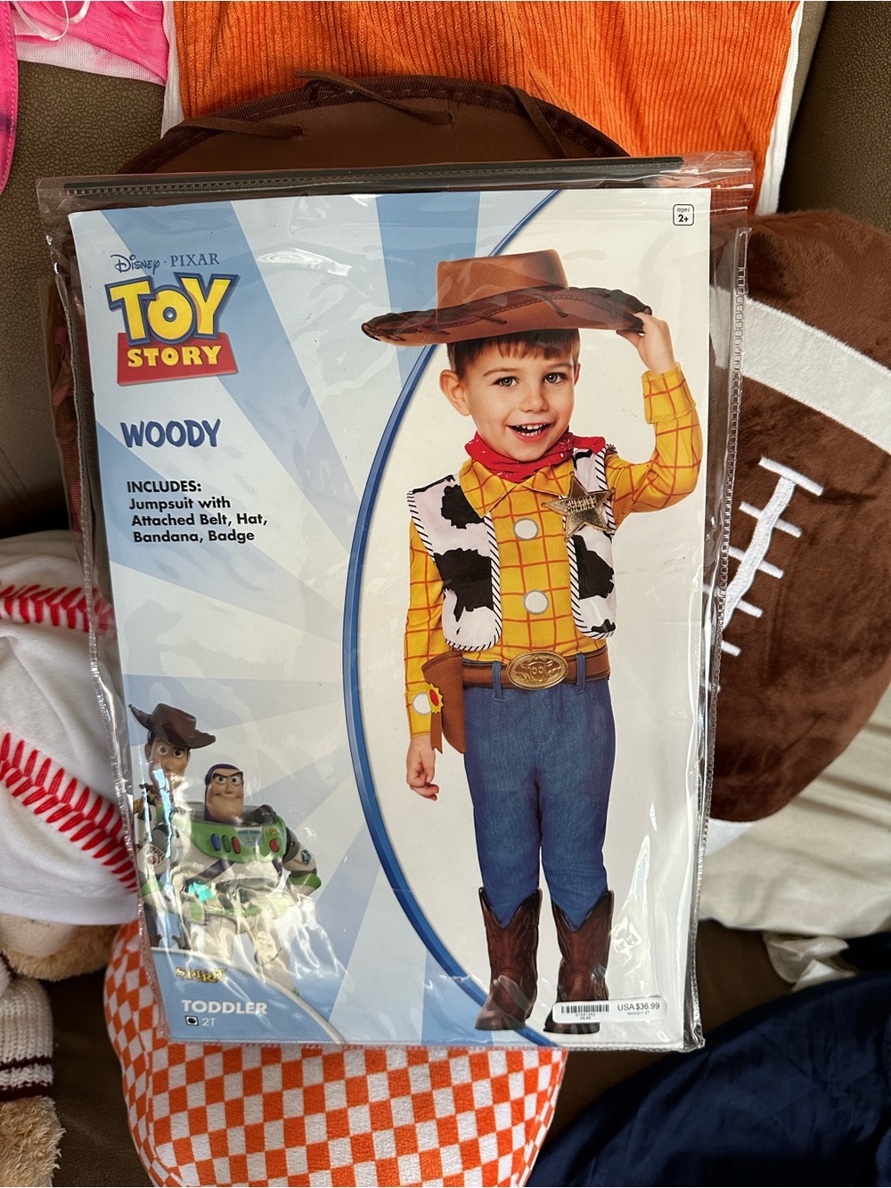 Toy Story Woody Toddler Costume - Yellow & Brown